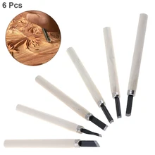 6 шт. художественный ручной резной Набор долото с высокоуглеродистой стальной головкой и деревянной ручкой для DIY резьбы узоры скульптура мягкие материалы