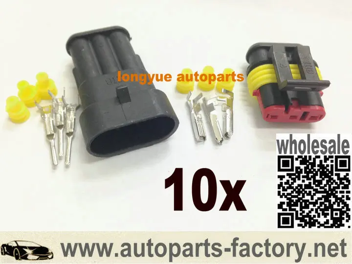 Longyue 3 way pin 10 комплект набор modo impermeabile filo elettrico коннектор