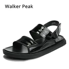 Новые летние модные мужские сандалии из натуральной кожи, комфортный дышащий Повседневный стиль, Брендовые мужские сандалии