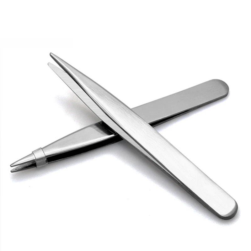 

YOKPN Silver Stainless Steel Eyebrow Tweezers Beauty Makeup Tools Slant Tips Eyebrow Shaping Eyebrow Clips 1 Pcs For Women