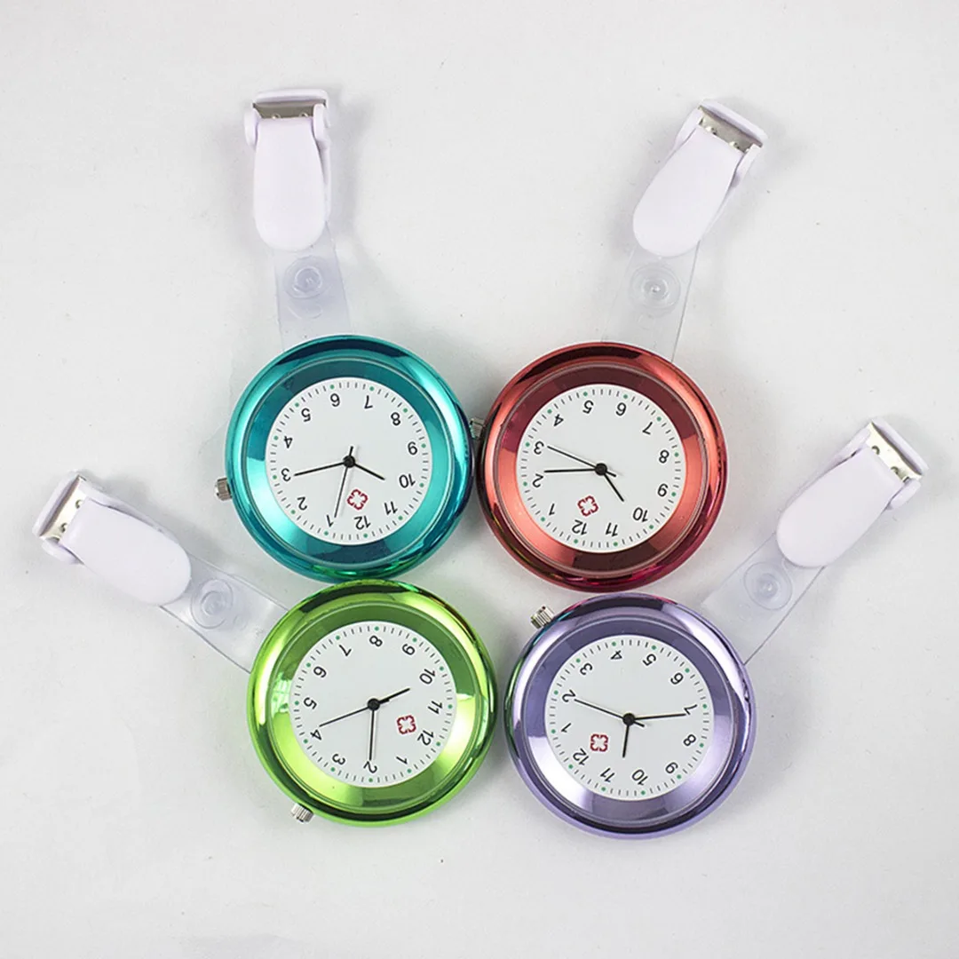 8 Candy Color Fashion Women Silicone Nurse Watch Round Dial Doctor Medical Quartz Pocket Fob Watches Brooch Pendant