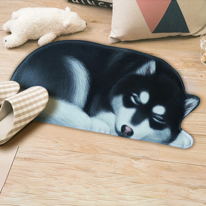 3D Dog Shape Animal Door Mat Rug Anti Slip Small Carpets for