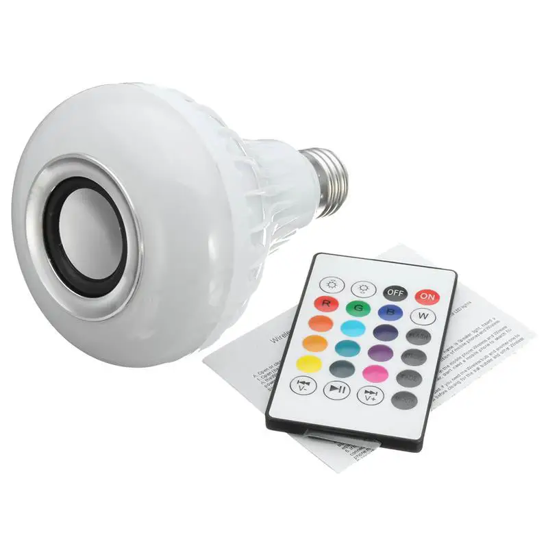 Смарт-E27 rgb-колонка с bluetooth лампочки 12 W работы в режиме воспроизведения музыки