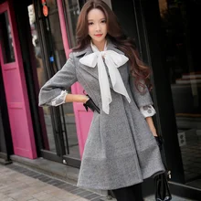 Unique 2016 Model Manteau Femme Autumn Winter Plus Dimension Slim Waist Elegant Informal Lengthy Strong Woolen Coat Girls Wholesale