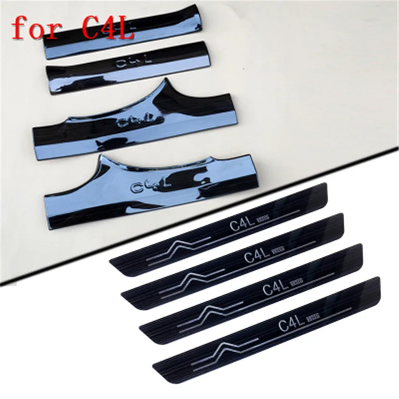 

Stainless Steel Black titanium Scuff Plate/Door Sill Door Sill scuff plate door sill for Citroen C4L 212-2016 Car styling