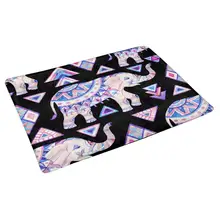 Индийский Слон на племенных в богемный Indoor половик у двери подкладкой Нескользящие дверной коврик Входные Коврики Home Decor