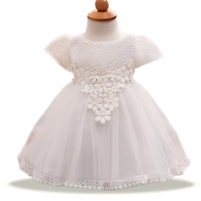 

Baby Girls dresses Newborn Clothes Lace flower princess dress white champagne bridesmaid vestidos princesa recien nacido bebe