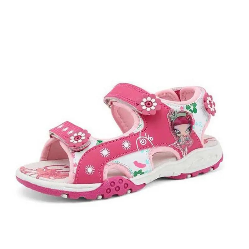 Новые летние детские сандалии для девочек принцесса девочки сандалии противоскользящая подошва дети малыш девочка обувь - Цвет: rose red