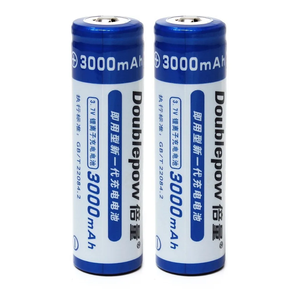 2pcs/set Doublepow LSD High Capacity 3000mAh 3.7V 18650 Li-ion Rechargeable Battery with 1200 Cycle | Электроника