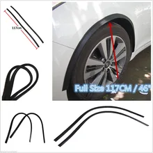2pcs 117cm Universal Carbon Fiber Car Fender Flare Wheel Eyebrow Protector Wheel Arch Trim Strip Color Carbon Fiber Check