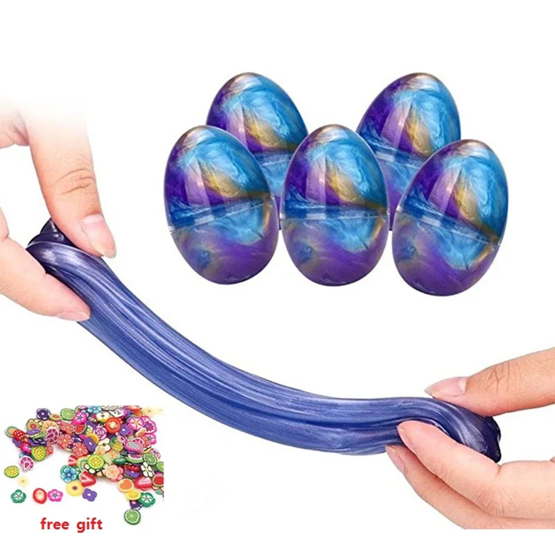 

Slime Mixed color Clay Crystal mud DIY fruit slice eggs toys Plasticine Stress Relief Toy for Kids Education Toy Gift