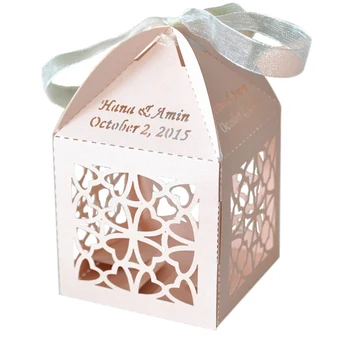 

2018 high customized pearl paper favor box for wedding decoration