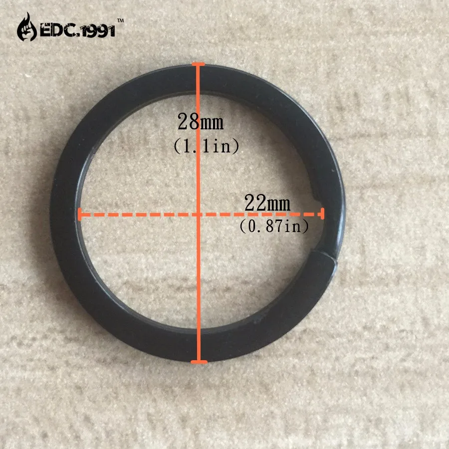 10 шт 1," /28 мм нержавеющая сталь TA2 Сплит Брелок EDC маленький брелок маленький круг, товары для путешествий на открытом воздухе черный