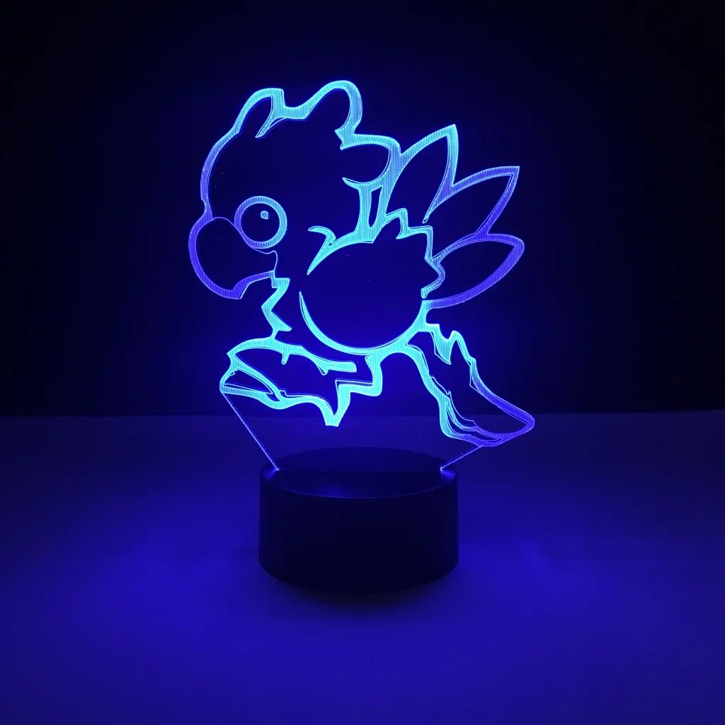Детский светодиодный ночник Chocobo Final Fantasy ночник для детской комнаты декор свет для мальчиков лучший подарок Flightless Bird 3d Светодиодная Ночная лампа