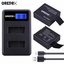 2pcs SJ4000 Batteries Sjcam Battery+LCD Dual USB Charger for SJCAM Sj 4000 SJ5000 Sj5000x SJ6000 Sj7000 Sj8000 Sj9000 Wifi M10