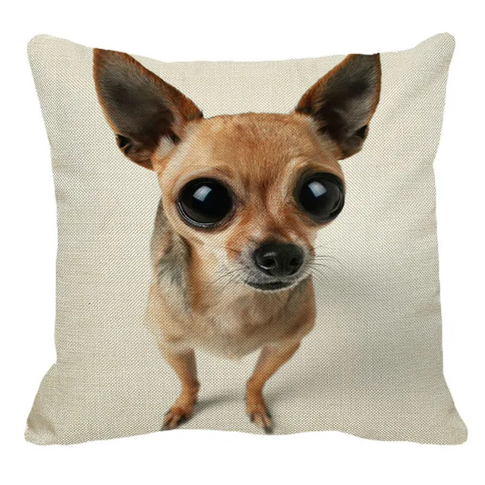 Xunyu милая собака породы чихуахуа узор льняная Подушка Чехол для подушки домашний диван квадратная наволочка 45x45 см BZ167 - Цвет: 7
