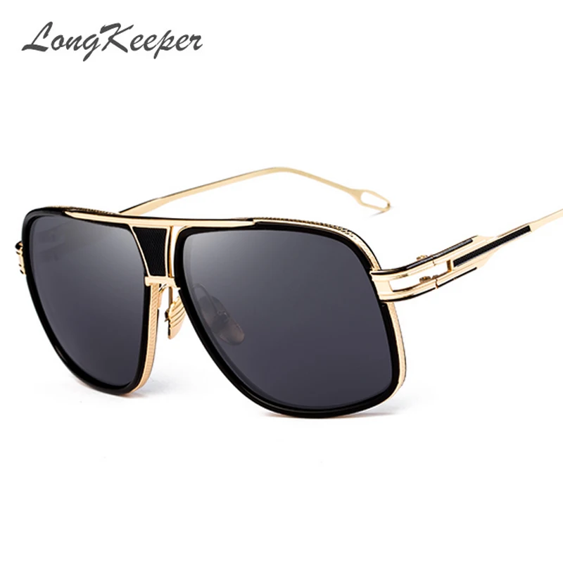 Longkeader Модные мужские большие квадратные солнцезащитные очки мужские роскошные брендовые дизайнерские негабаритные металлические женские солнцезащитные очки для мужчин вождения UV400