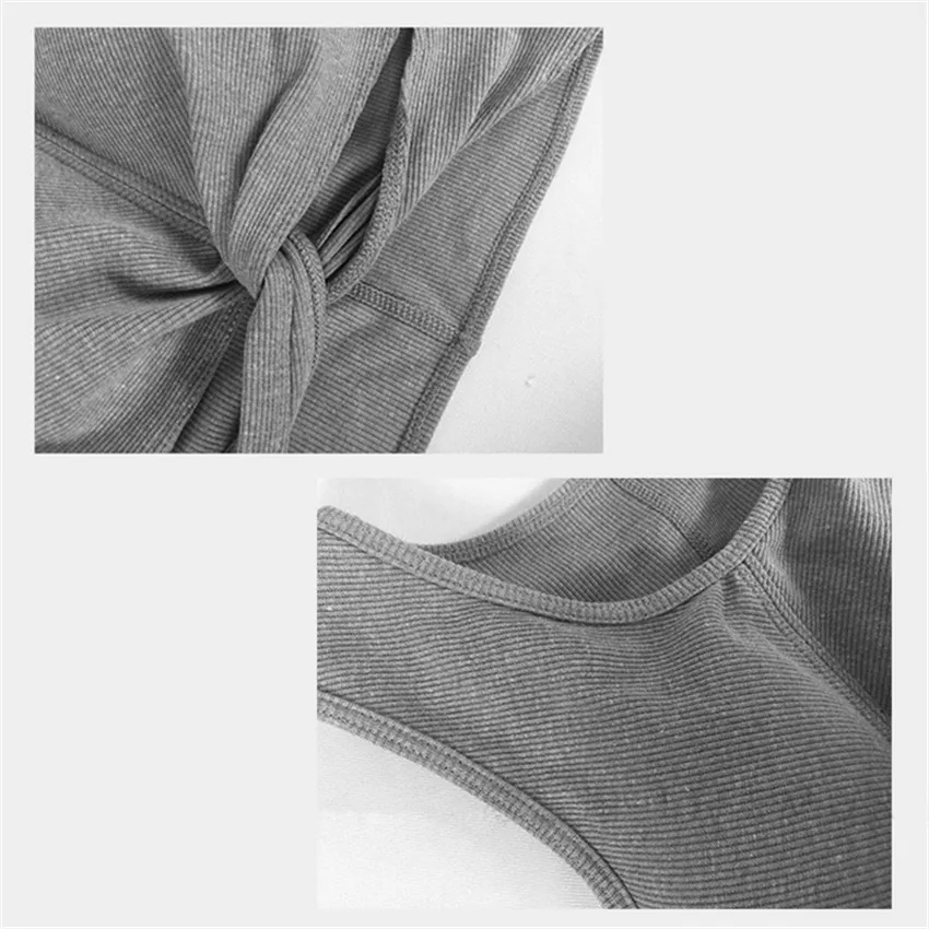 LORA ZEE ребра трикотажные рубашки для йоги для женщин Ультра-мягкая одежда для тренажерного зала топ на бретелях с перекрестными узлами спортивный укороченный топ с подушечкой