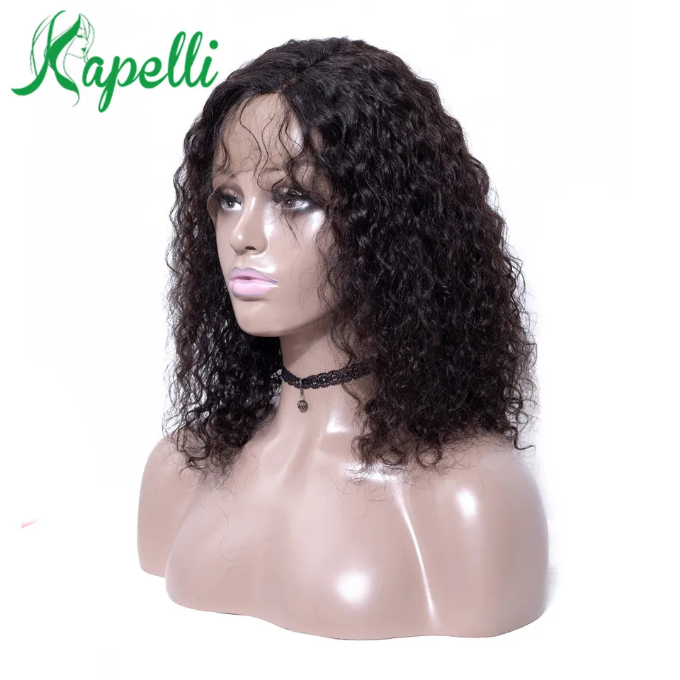 

Kapelli Curly Lace Front Human Hair Wigs With Baby Hair 150% Remy Lace Front Wig Short Bob Human Hair Wigs For Black Women