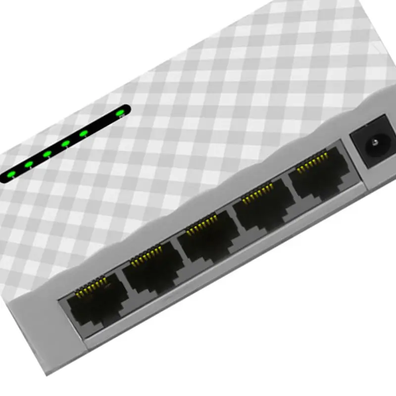 Diewu 5 портов гигабитный коммутатор для интернет-сети 10/100/1000 Mpbs Настольный Lan концентратор полный/полудуплексный обмен Ethernet умный коммутатор