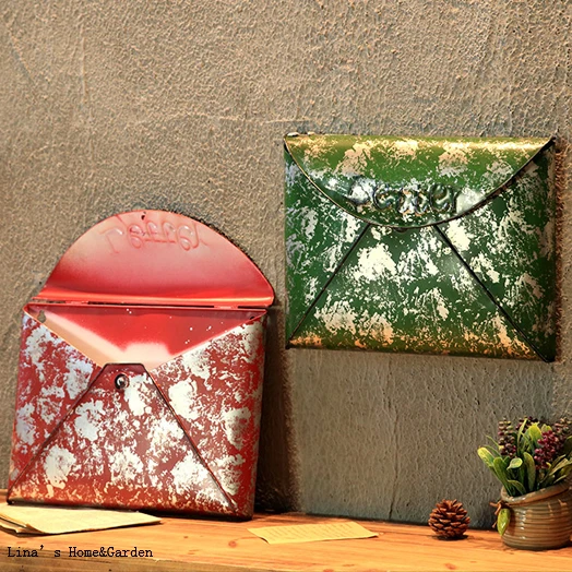 

envelope design vintage rustic metal mail box