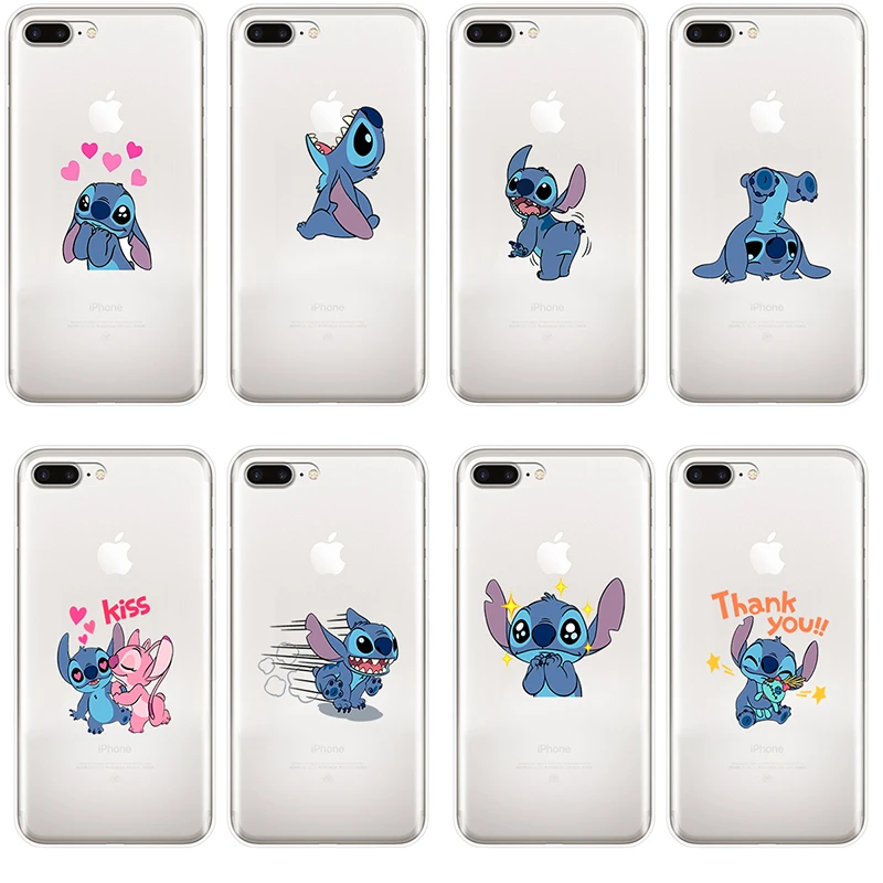 

Disneys Stitch Phone Silicone Soft TPU Back Phone case For Apple iPhone X XR XS MAX 7 8 7plus 6 6S Plus 5 5S SE Back Cover