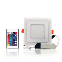 Круглый светильник 6 Вт-24 Вт 3 модели светодиодный светильник двойной цветной панельный свет RGB и белый Потолочный встраиваемый с пультом дистанционного управления