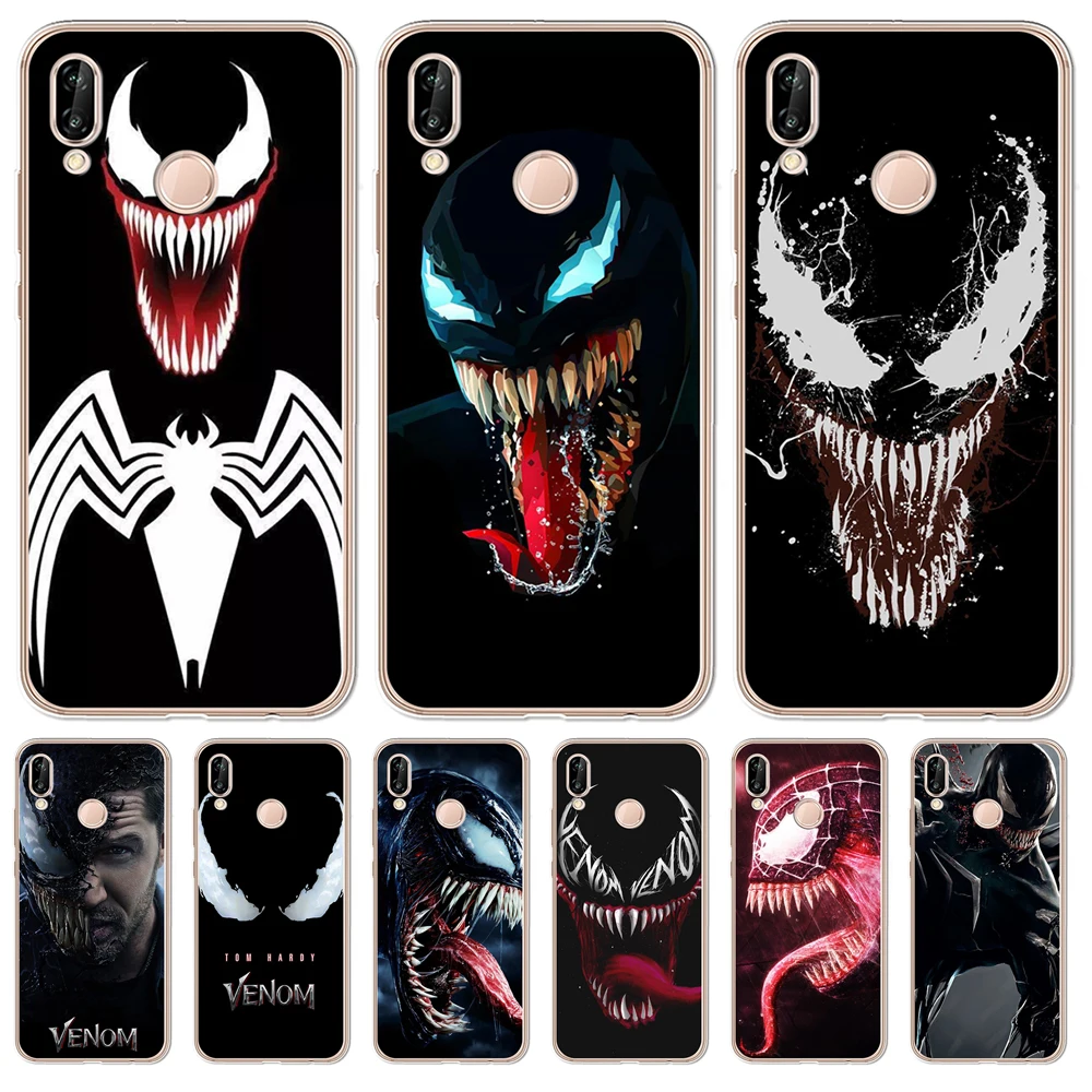 

For Coque Huawei Honor 6X 6A 7 7X 7C 7A pro 8 8X 9 10 Lite Case Venom Silicone TPU phone cover funda pattern marvel luxury cool