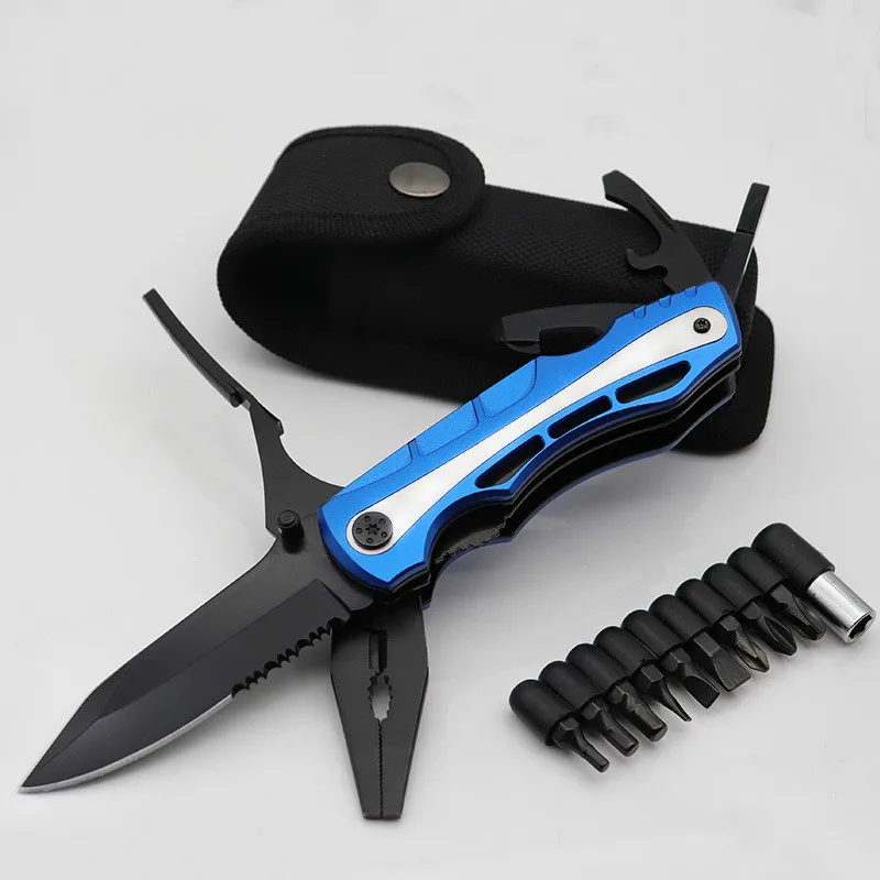 

Plier Stainless Steel Wire Stripper Crimping tool Cable Cutter outdoor camping tool set portable can opener foldable Knife