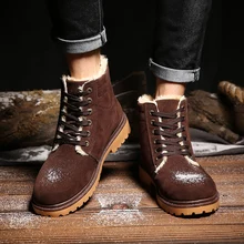 New Wholesale Winter Boots Men s Casual Shoes Boots Plus Velvet Warm Shoes Help Low Suede