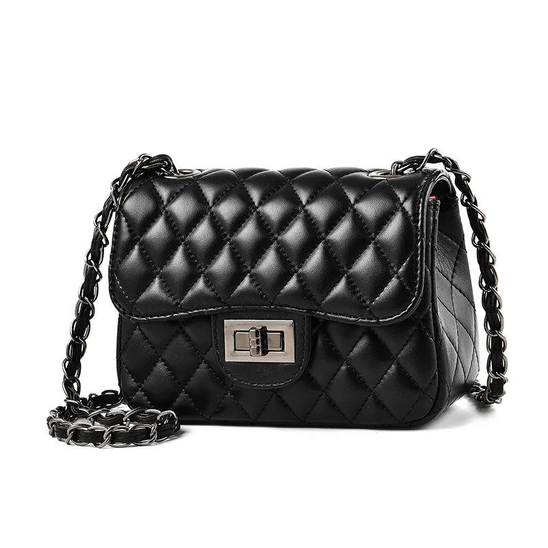 

2019 New European and American Luxury Handbags Quilted Women Bags with Chain Diamond Lattice Designer Bolsa Sac Main Femme Black