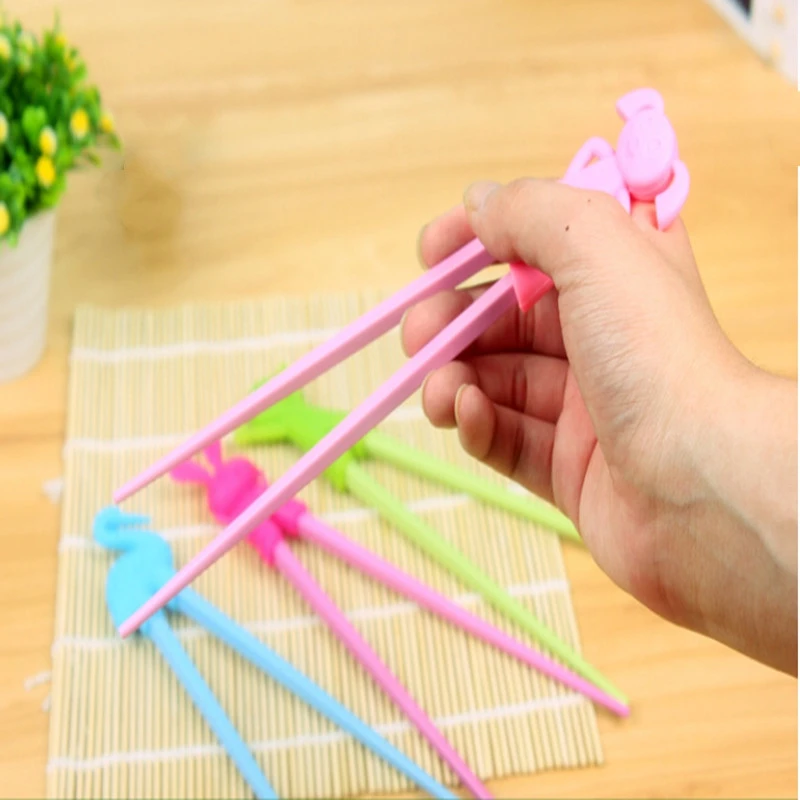 

1 Pair Baby Cute Tableware Chopsticks Set Learning Training Chopstick Kitchen Dining Accessories Manual Food Clips