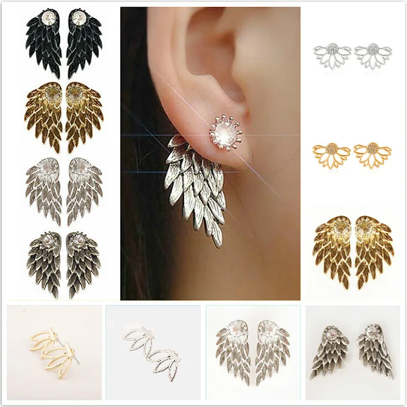 

1Pcs Fashion Crystal Flower Clip Earrings For Women Fashion Jewelry Double Sided Gold Silver Earrings Gift for Party Best Friend