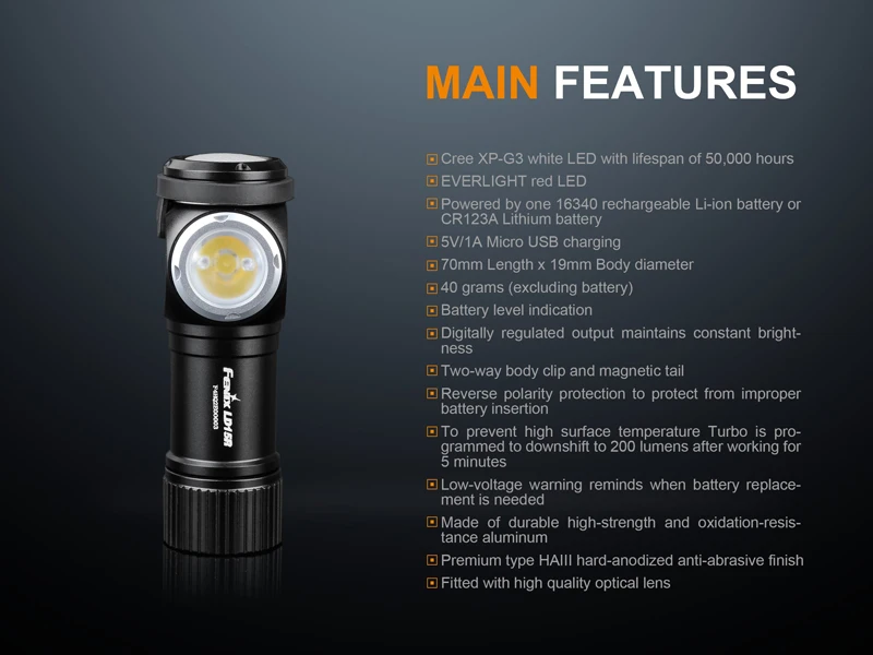 Fenix LD15R Rechargeable Right-angled Flashlight (16)