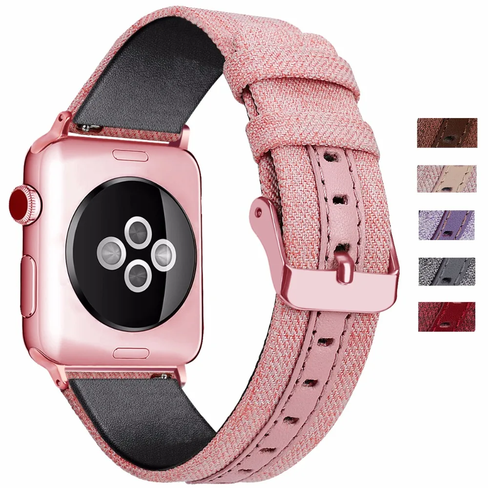 Нейлон холщовый ремешок для часов для Apple Watch 4 группа Досуг замена Браслет для Apple Watch Series 4 3 2 1 для iwatch 4