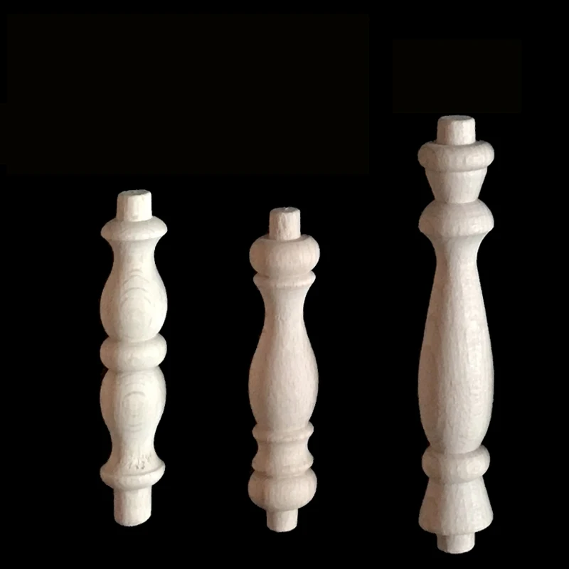 

Wooden Fence Decorative Wood Carving Wood Column Corbel Fashion Decoration Sculpture Column Pad Wood Appliques for Furniture
