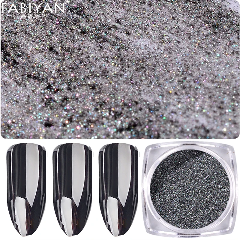 

1Box Nail Art Glitter Powder Magic Mirror Black Smooth Pigment Dust Manicure DIY Decoration Chrome Charm UV Gel Holographic Tips