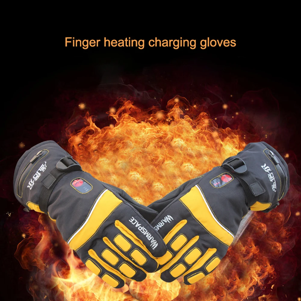 Smart Electric Heat Gloves 4000MA Ski Waterproof Lithium Battery Self Heating Adjustable Temperature 5 Hand Heated Gloves