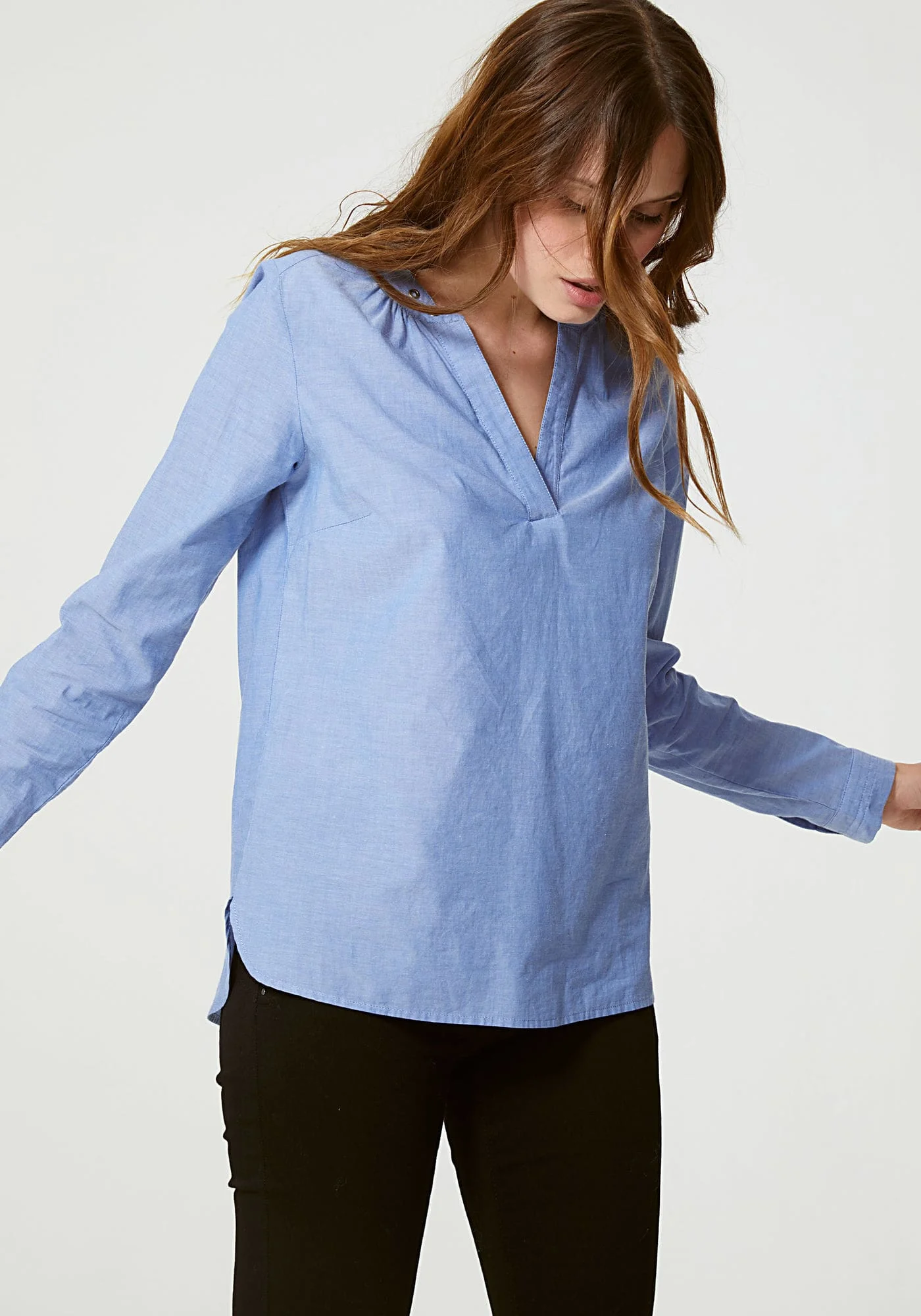 

Women Shirt 2019 Summer Pullover V-neck Loose Cotton Lightweight Cool Shirt