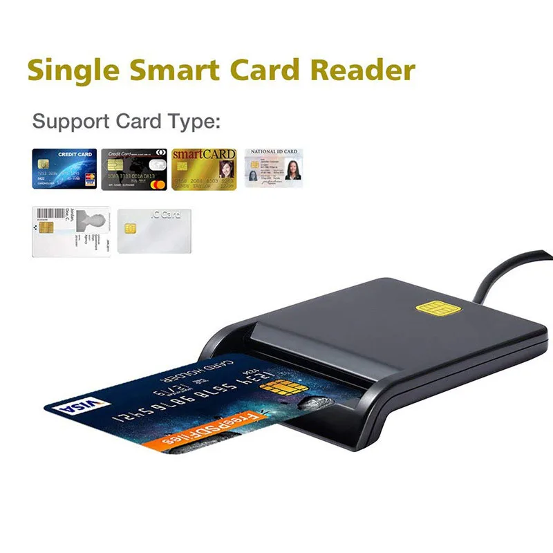 

Type C Smart Card Reader Common Access CAC Card Reader for Sim/ATM/IC ID Cards DJA99