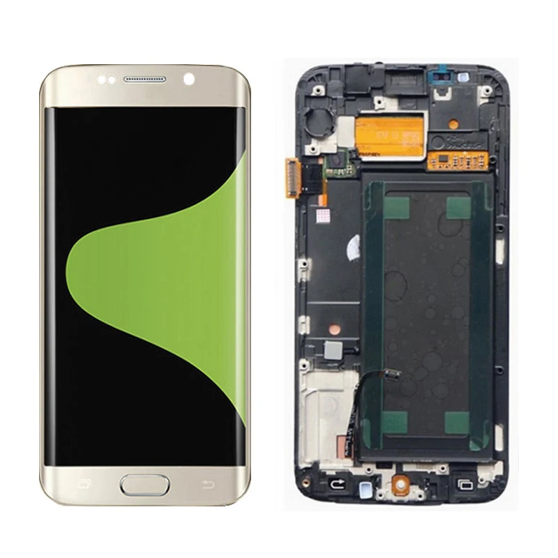 5,1 ''дисплей для SAMSUNG Galaxy S6 Edge lcd G925 G925I G925F сенсорный экран дигитайзер с рамкой с сервисным пакетом - Цвет: Gold With Frame