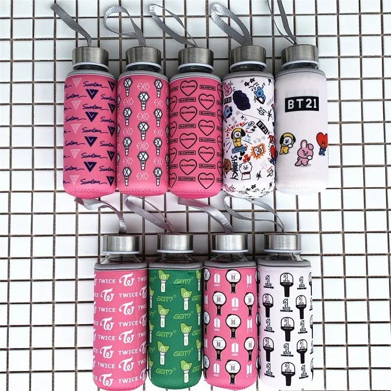 Новый Kpop BTS BT21 Bangtan мальчики мультфильм стили Q Стекло бутылки Симпатичные EXO GOT7