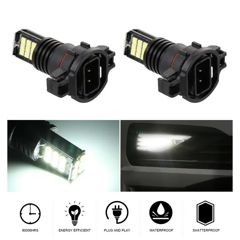 

DC12V-H16-24 LED Bulbs Car Anti-Fog Lamp A Pair Of White Light Replacement For Driving Lamp Automotive