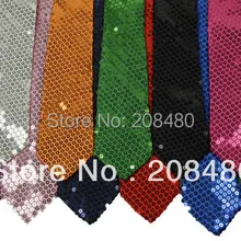 Новые стильные мужские галстуки унисекс с блестками, 12 цветов, выбор для мужчин и женщин, Классические вечерние галстуки на шею, блестящие мужские галстуки