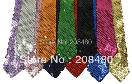 New Style Men's Women Unisex Sequin Neckties Designer 12 Colors Classic Party Neck Ties Shinny Cravate Male Ties Gift Neckwear photo