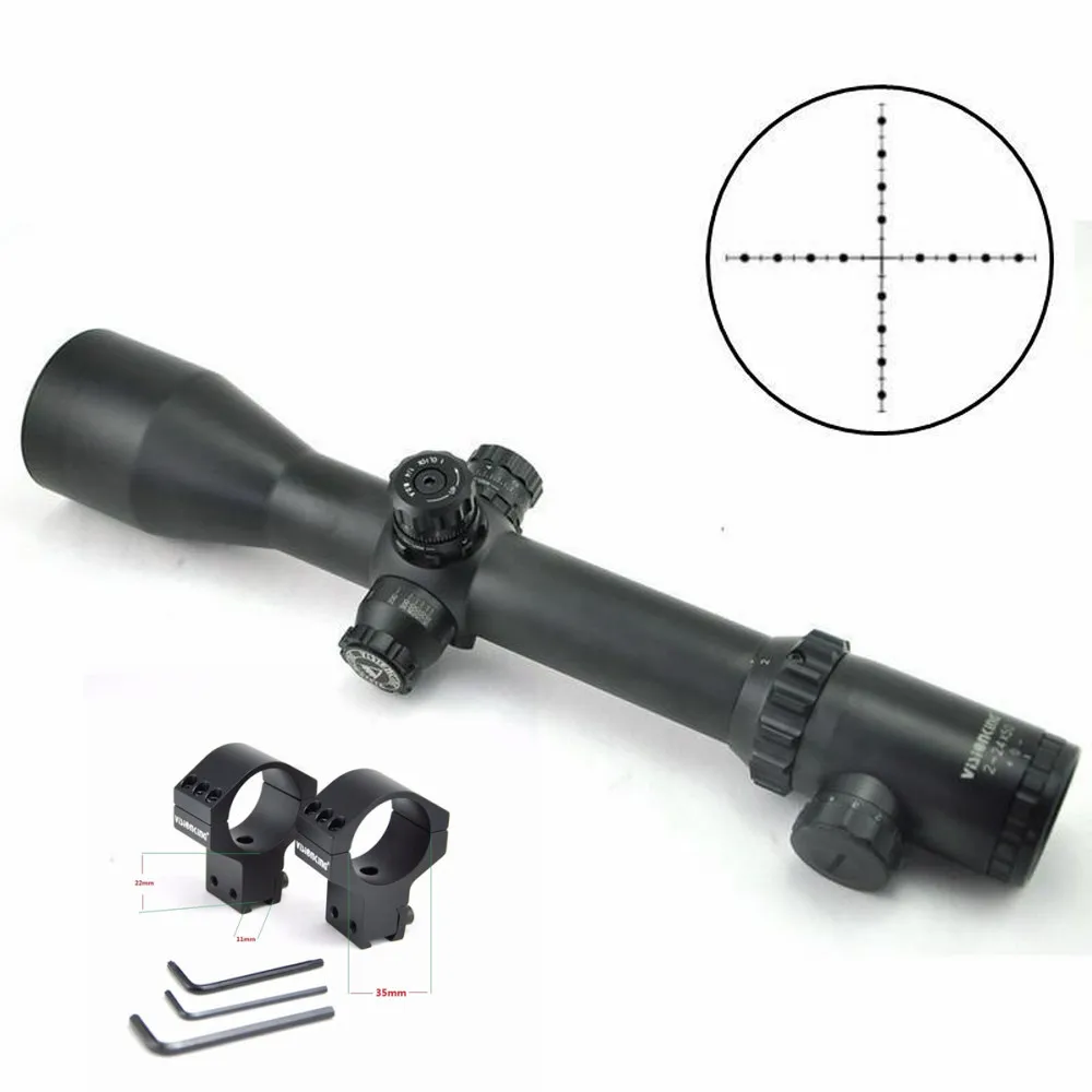 

Visionking 2-24x50 First Focal Plane FFP Riflescope Mil-Dot Hunting Tactical Optical Sights 35mm Scopes With 11mm Mounting Rings
