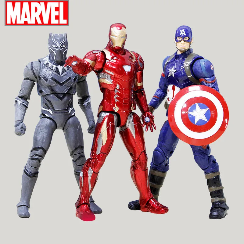 

Disney Avengers Toys Collection Model Iron Man Black Panther Action Figures Marvel With 20 Joints For Children Boys Adults Gifts