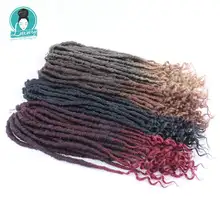 Роскошные эффектом деграде(переход от темного к косы волосы 24 корня/пакет Богиня искусственные локоны в стиле Crochet волос синтетические волосы предварительно петли крючком дреды косы