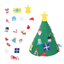 

Kids Toys DIY Felt Christmas Tree Artificial Tree Wall Hanging Ornaments Christmas Decoration for Home 2019 New Year Gifts