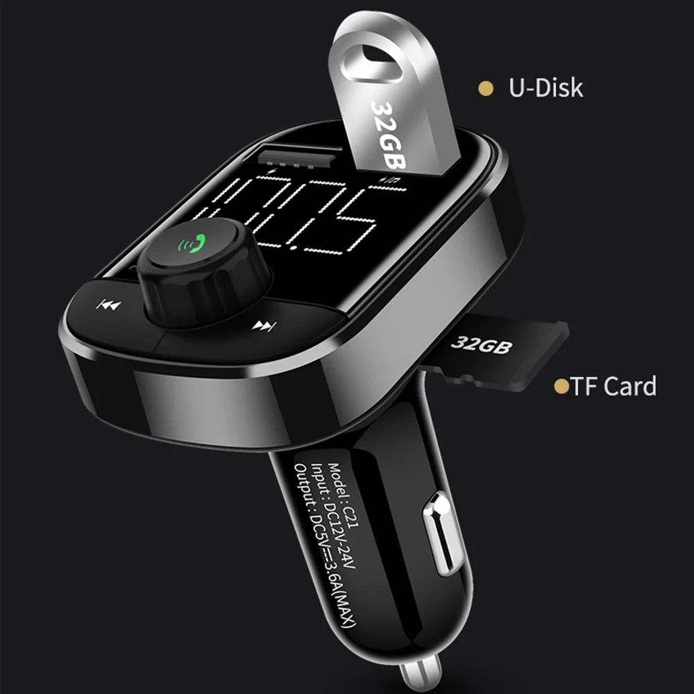 Konrisa автомобильный fm-передатчик Bluetooth музыкальный плеер с тип-c 5V3. 6A двойной USB порт Handsfree автомобильный комплект Поддержка TF карты USB драйвер